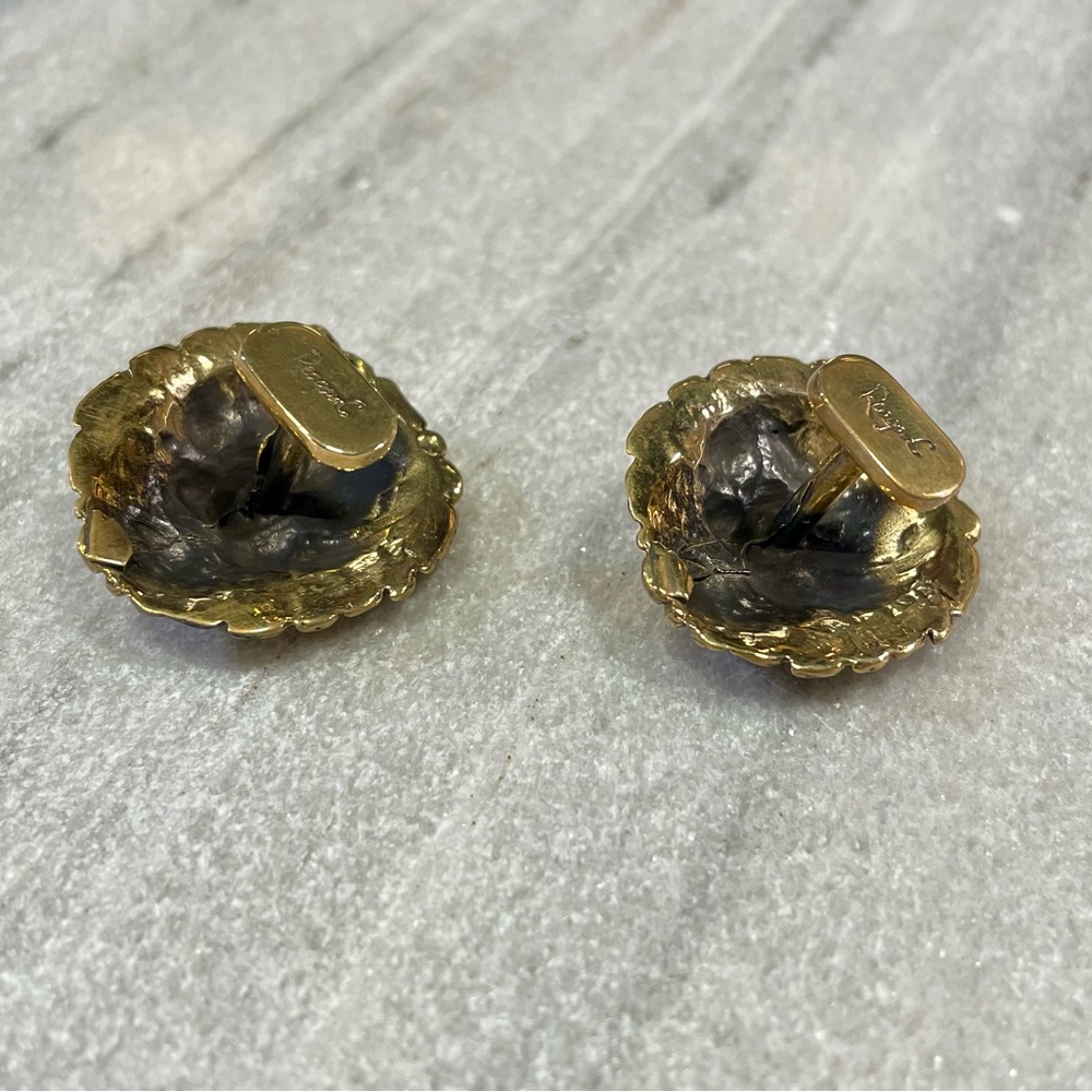 Reagan Charleston Leone Bronze Lion Head Cufflinks - Picture 3 of 6